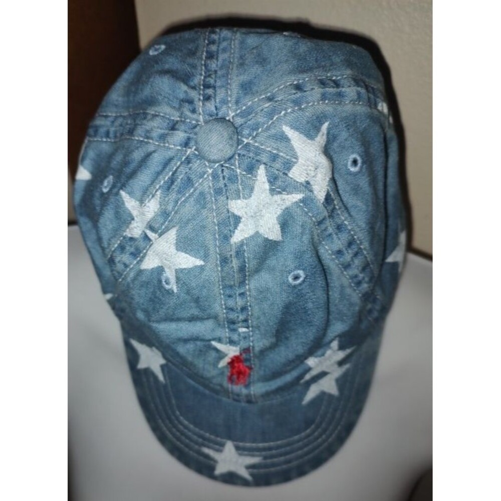 Boy's Polo Ralph Lauren 100% Cotton Stars & Red Logo Hat One Size 12-24 Months
